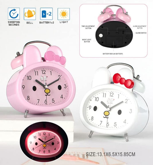 ANSTONIA® Analog Rabbit Cartoon Style Multi Functional Alarm Clock for Kids Room Decor (White) Clock