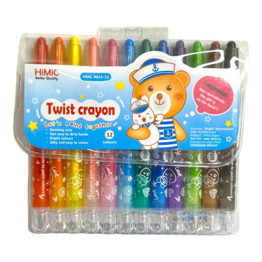 ANSTONIA® Twist Crayons for Drawing and Colouring Soft & Non-Toxic with Drawing Book Nib Sketch Pen with Washable Ink